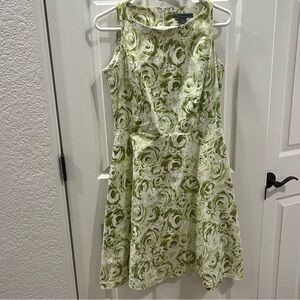 Hillard & Hanson Green Floral Mini Dress - Size 8